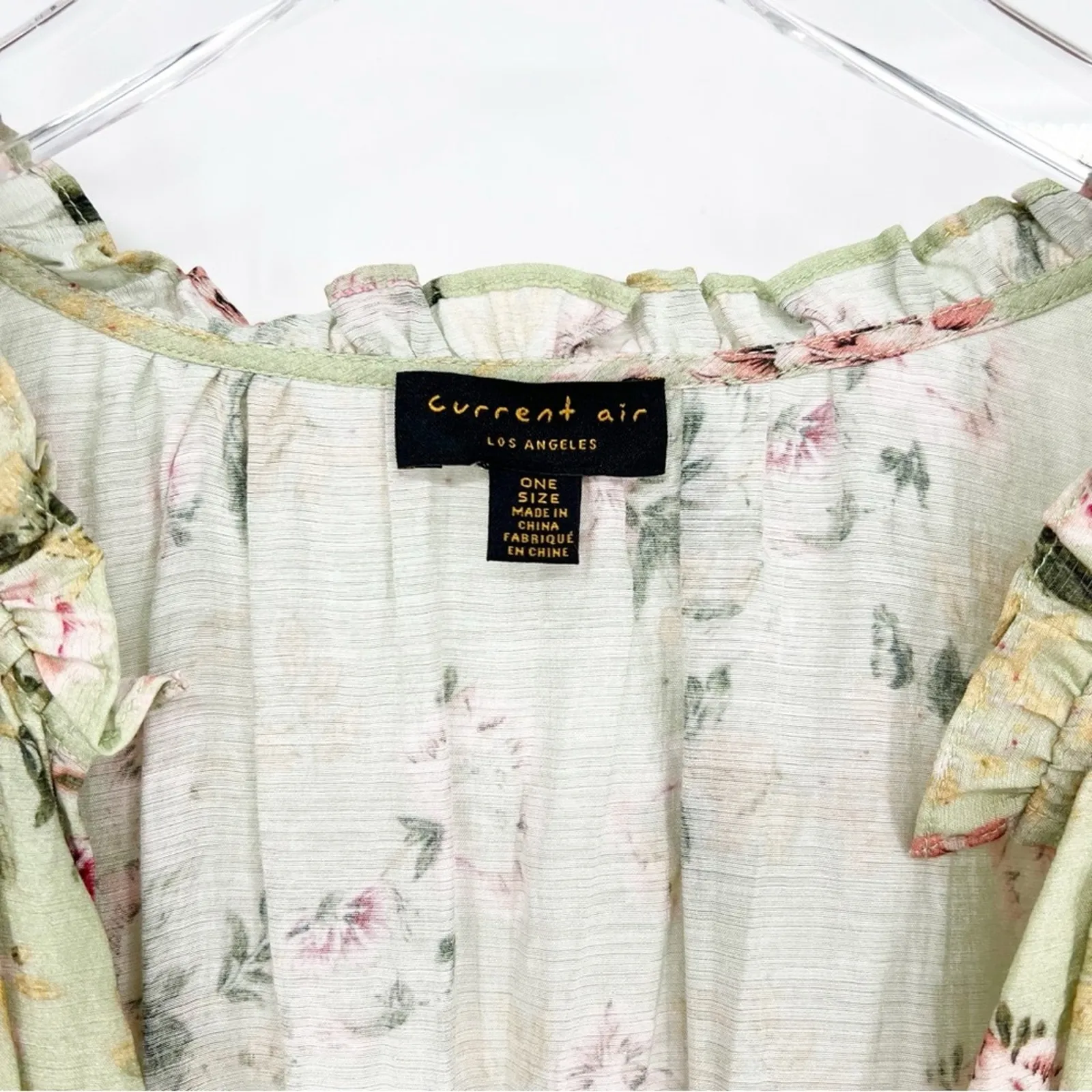 Anthropologie Current Air Floral Duster‎ OS Green - Image 6