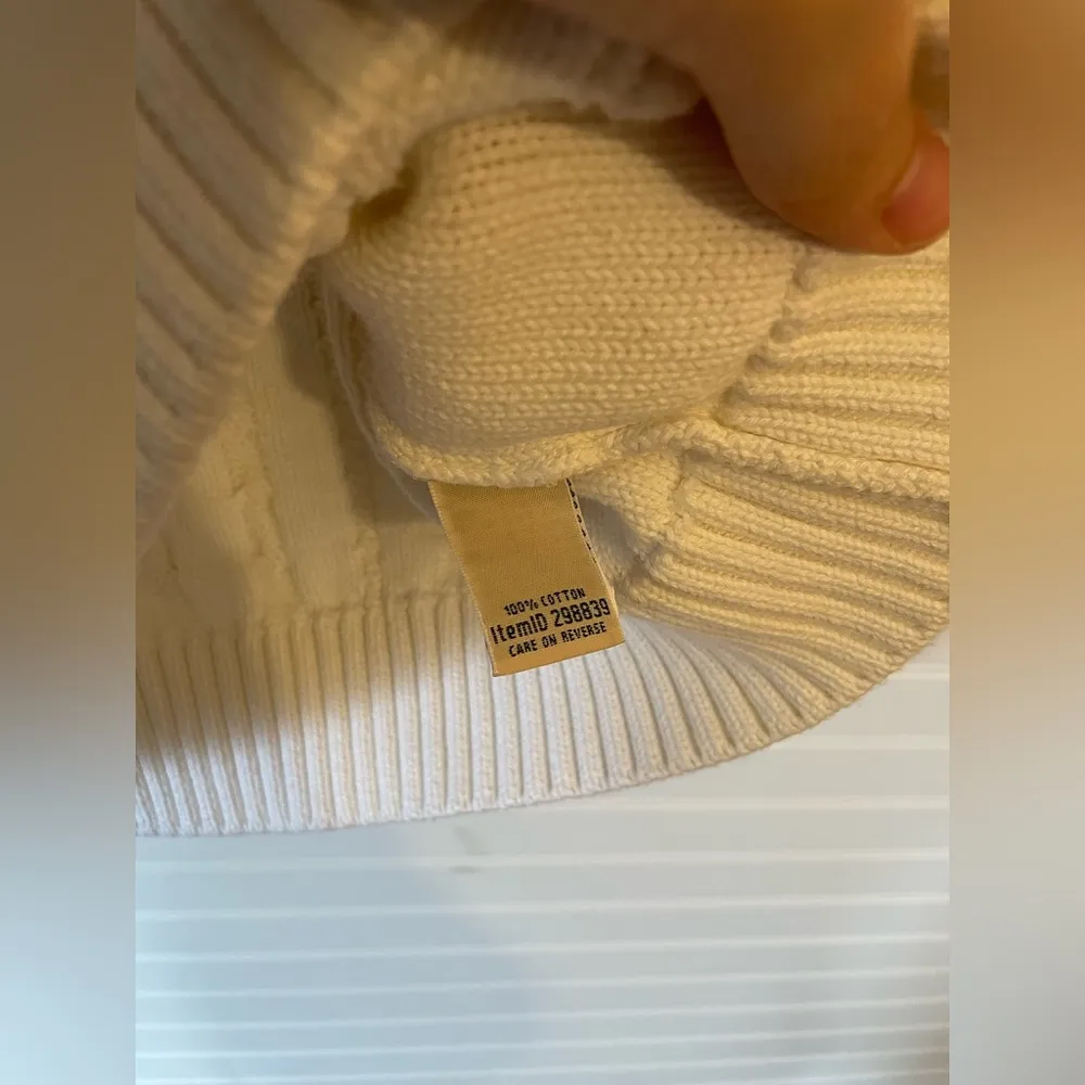 Women's Cream Cable Knit Sweater White Size XL - Image 6