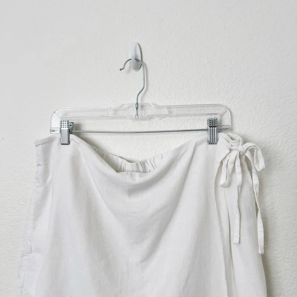 [Old Navy] White Linen Blend High Rise Front Wrap Mini Skort NWT Sz XL Tall XLT - Image 5