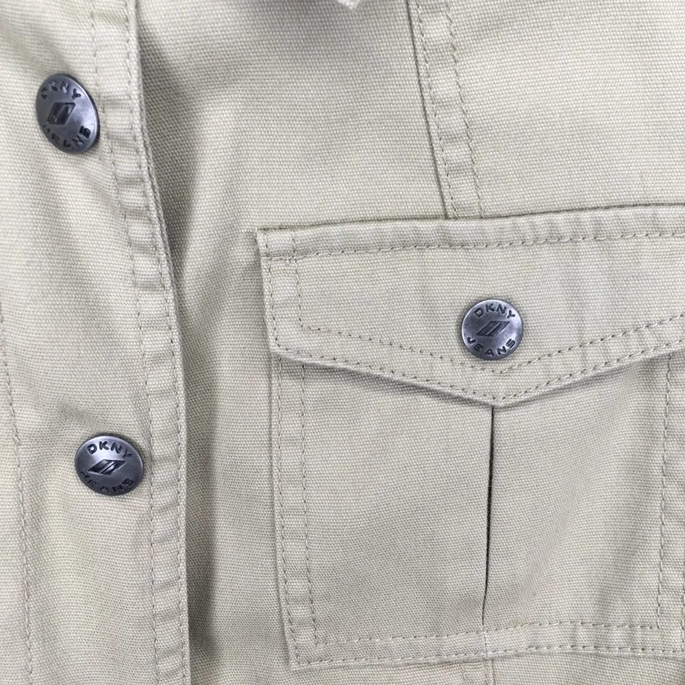 DKNY Jeans Military Green Button Front Shirt - Image 5