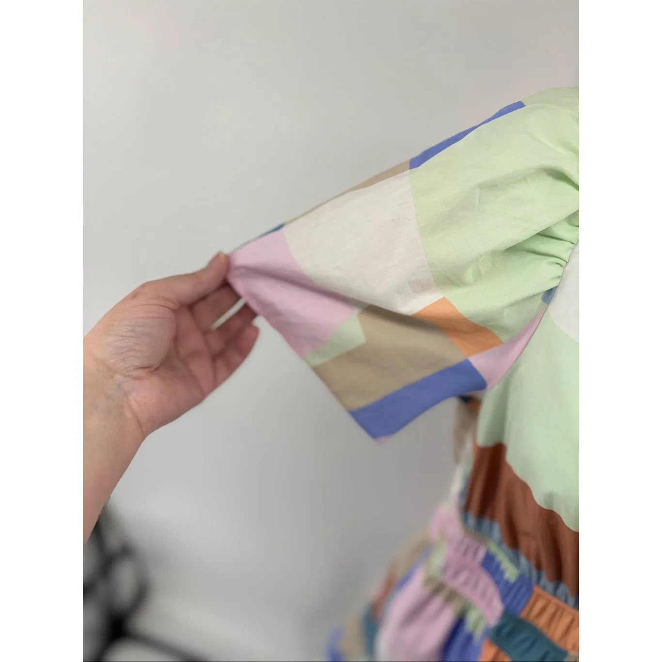 Anthropologie Somerset Patchwork Mini Dress Short Sleeve NWT Size XS 100% Cotton - Image 5