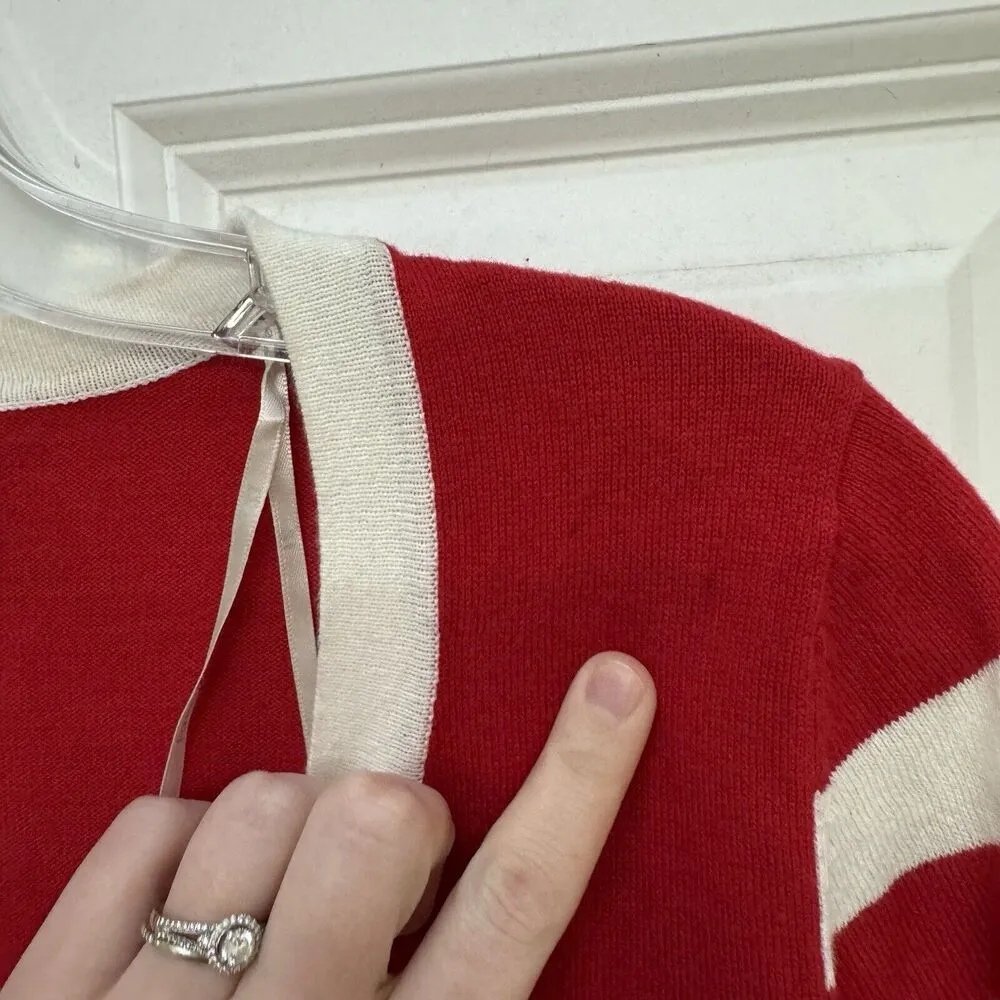 Hello Kitty Forever 21 Women's Red Long Sleeve Cardigan Sweater Small Varsity - Image 9