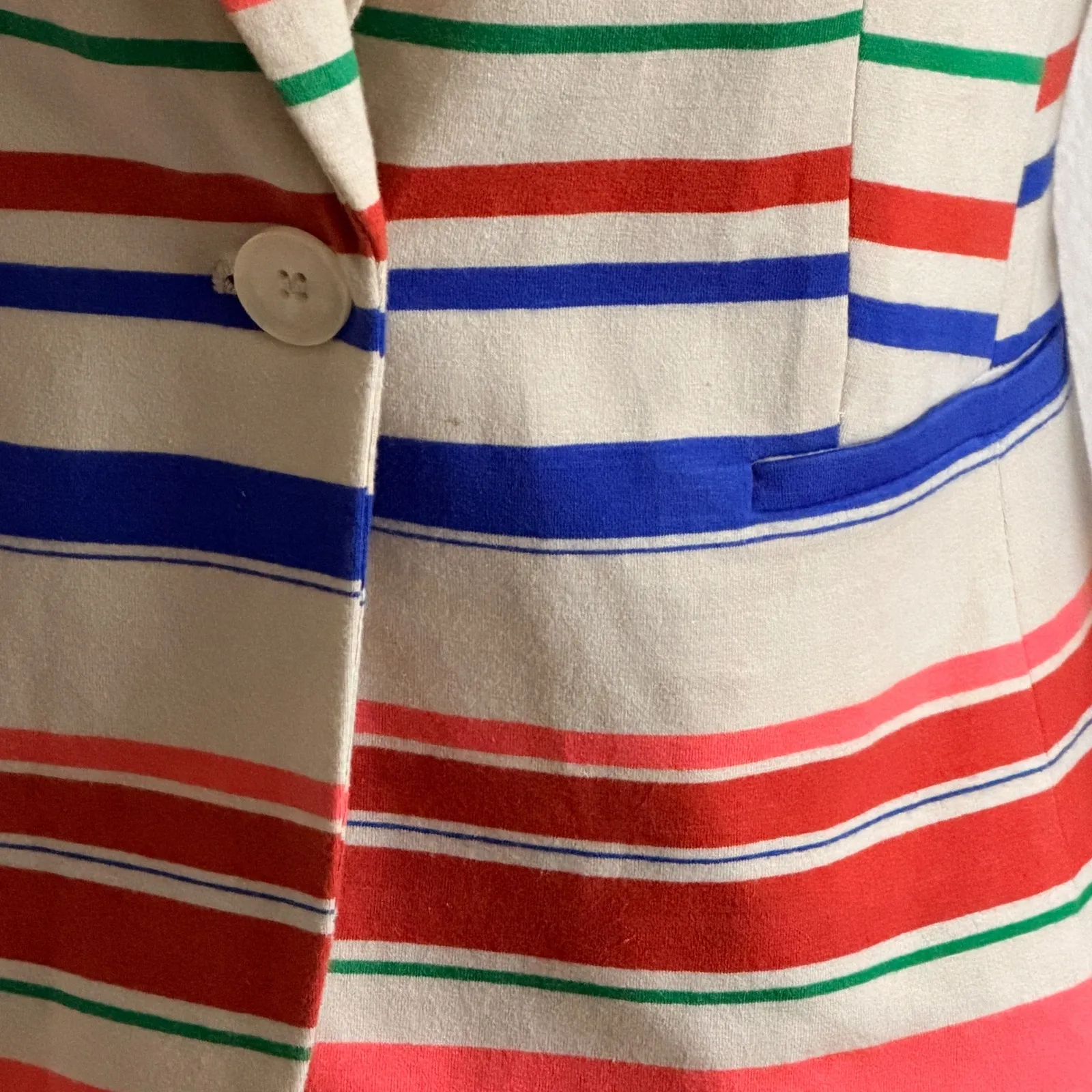 Outback Red Blazer Jacket The Limited Striped Career Preppy 3/4 Sleeve - Image 4