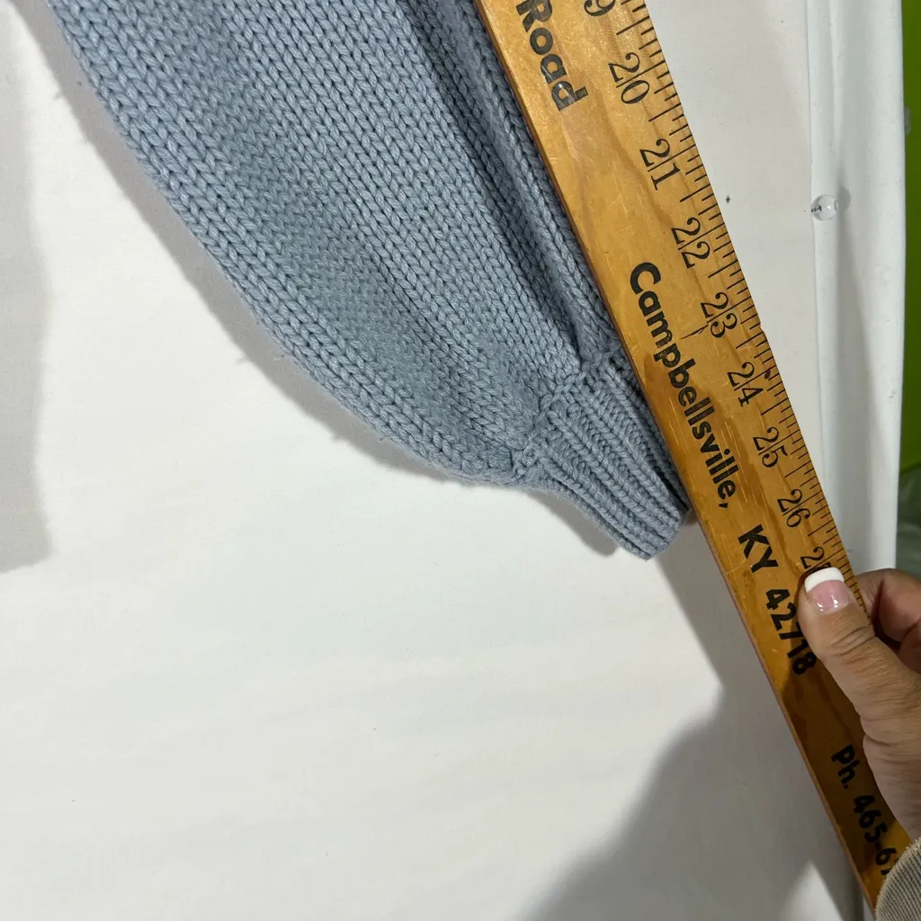 HYFVE CHUNKY CABLE KNIT SWEATER MOCK TURTLENECK SUPER SOFT SZ S‎ BLUE PREOWN A69 - Image 9