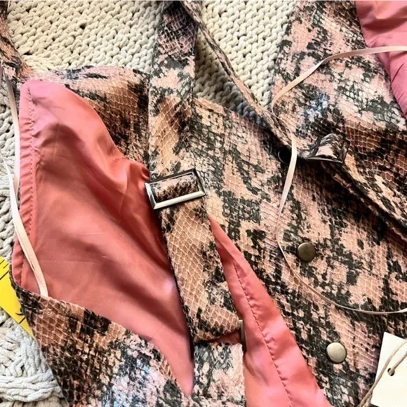 MOON RIVER Faux Snake Skin Open Back Midi Dress Size XS‎ - Image 13