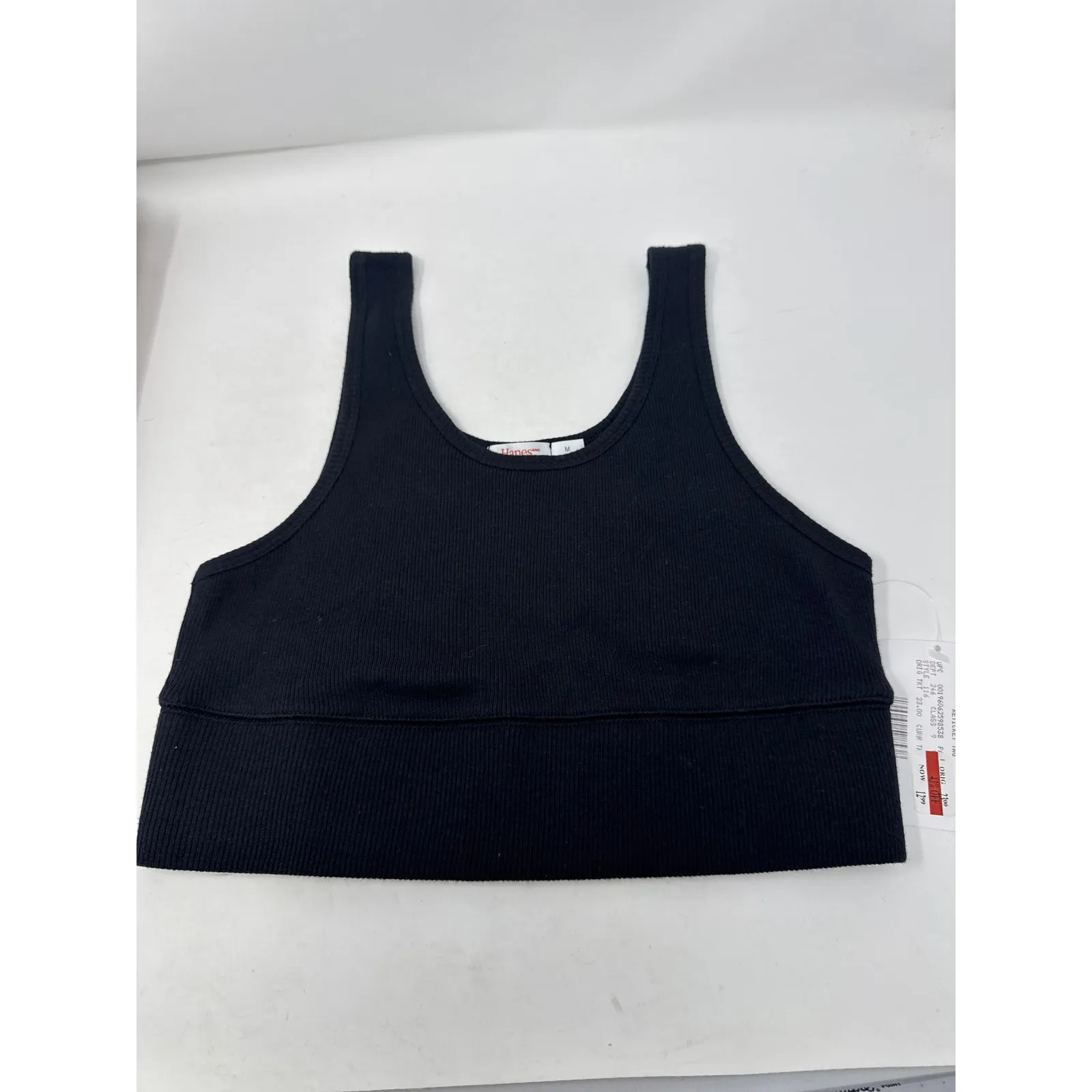 Brand New Hanes Women's Size Medium Rib Longline Bralette Cotton Black - Image 3