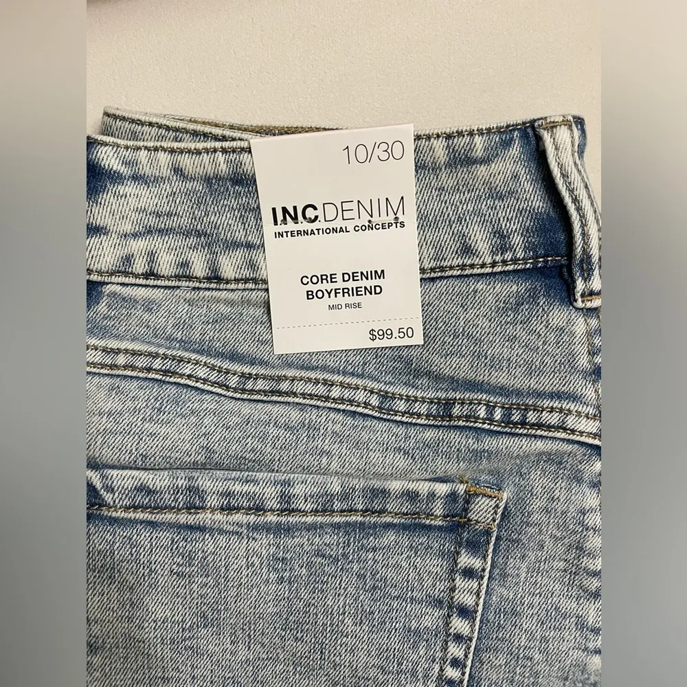 INC International Concepts Women’s Mid Rise Embroidered Boyfriend Jeans Size 10 - Image 9