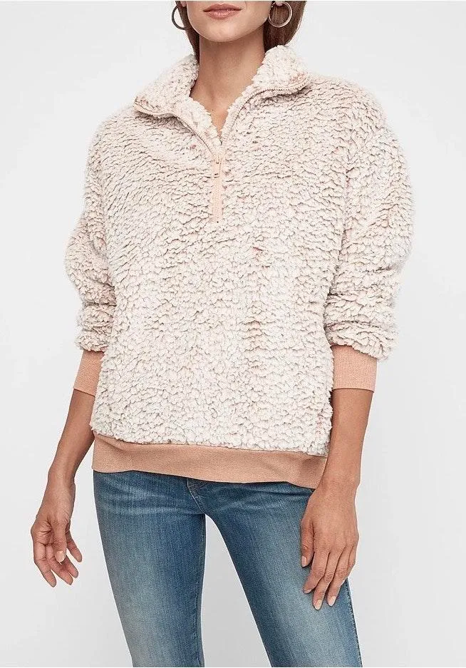 EXPRESS Oversized Quarter Zip Sherpa - Image 5