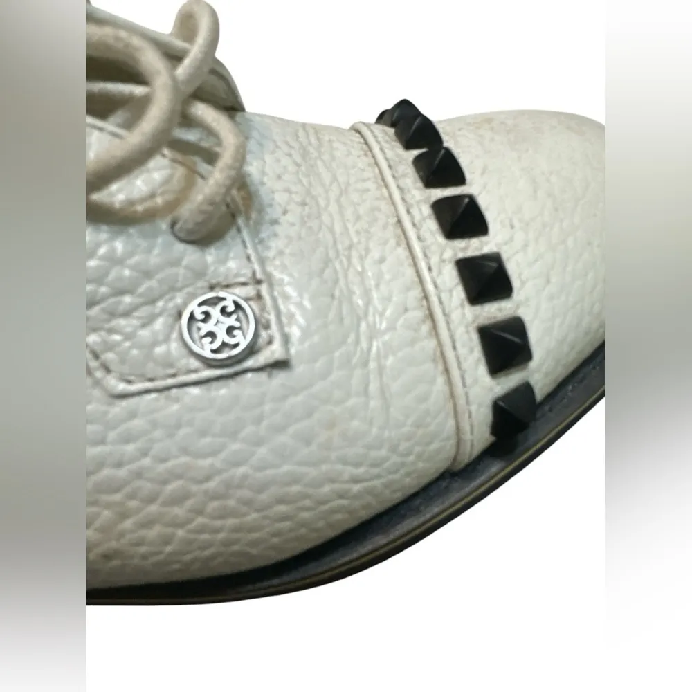 G/Fore Stud Cap Toe White Leather Ladies Golf Shoe Size 5 - Image 5