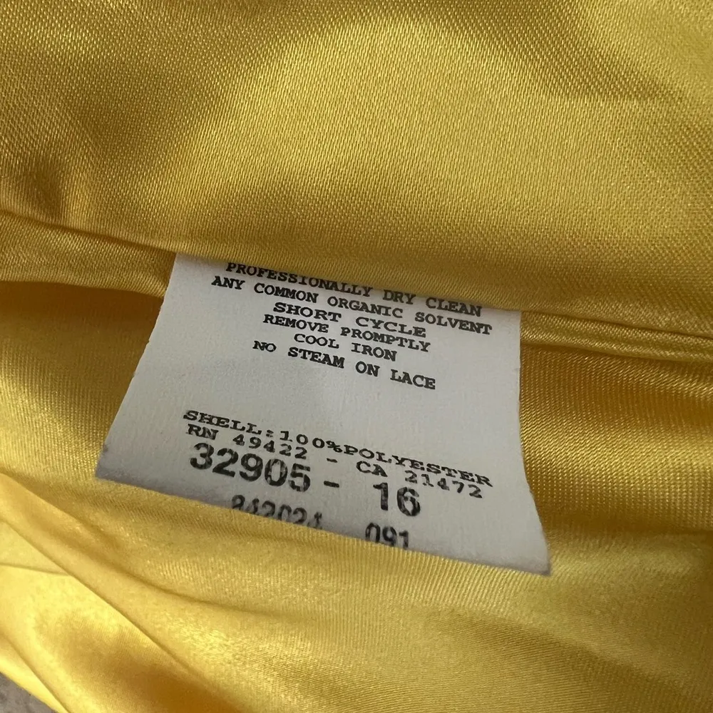 Gunne Sax x Jessica McClintock Black & Yellow Strapless Formal Dress - Size 7 - Image 7