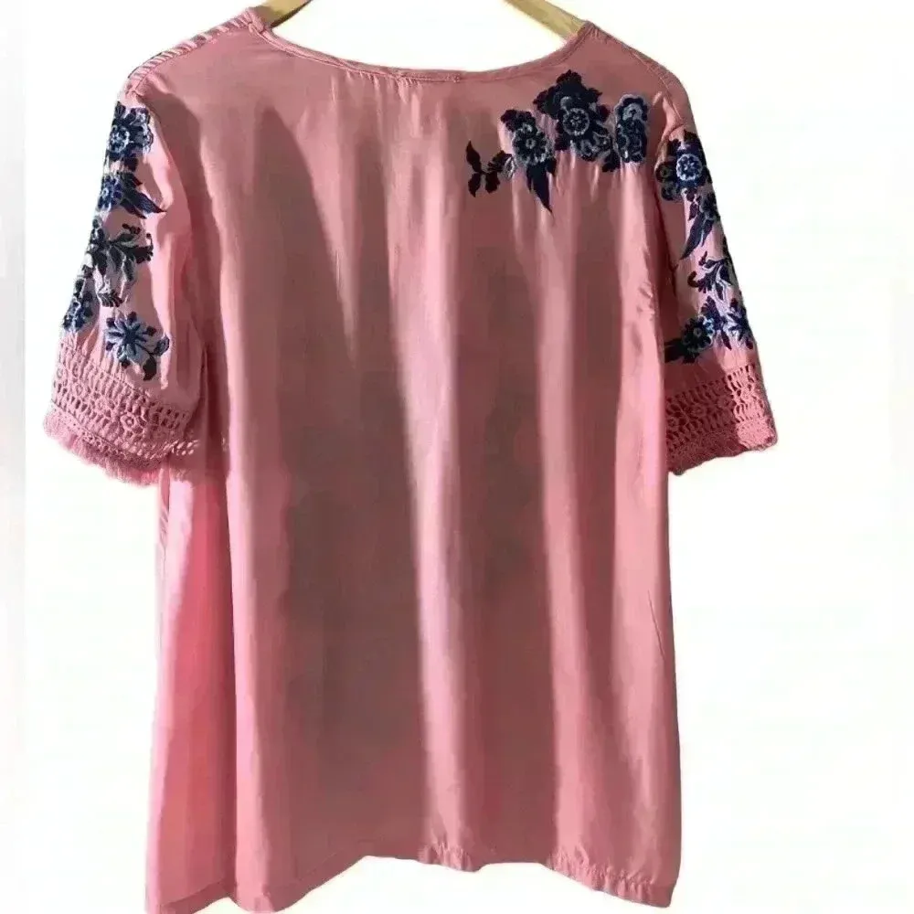 Sundance Rana Floral Embroidered Top Small - Image 3