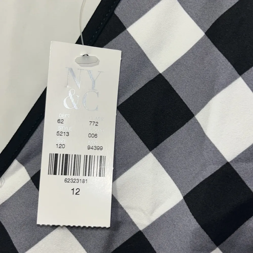 New York & Company Sleeveless Dress Black & White Gingham Check Women’s 12 - Image 6