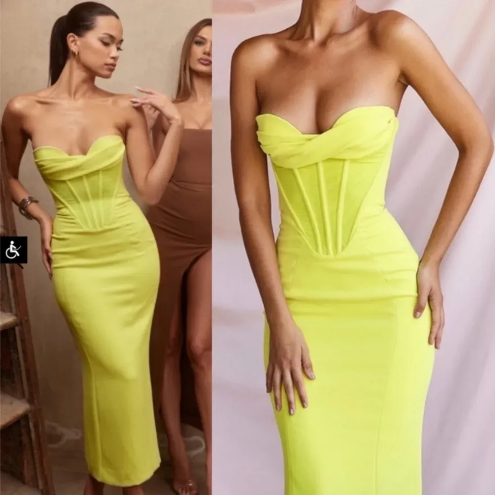 House of CB Lucila Neon‎ Strapless Corset Midi Dress Size XS NWOT - Image 4