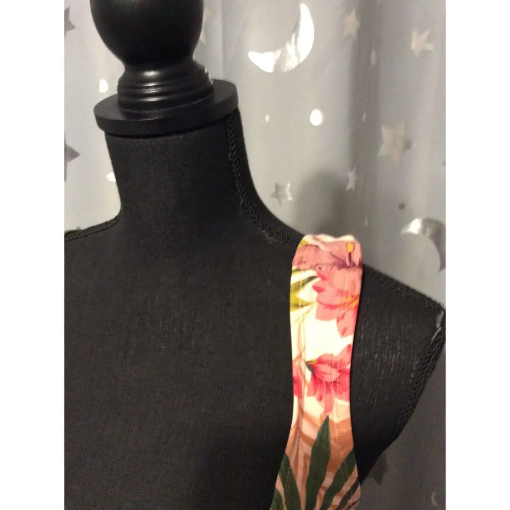 Kona Sol  Small Tropical Bikini Top Tie Front Pink Womens - Image 6