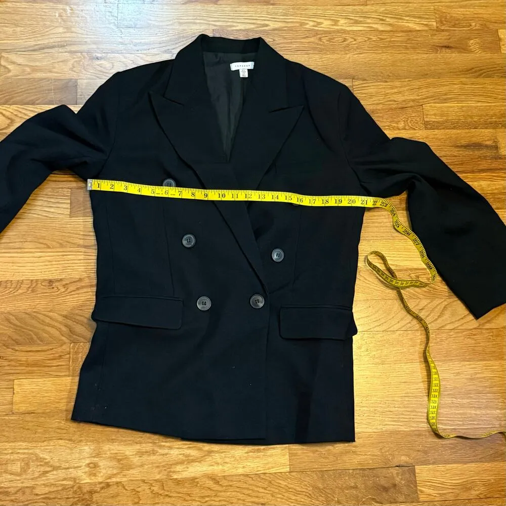 TopShop Women’s 2 Black Button Long Sleeve Work Wear Business Casual Blazer - Image 4