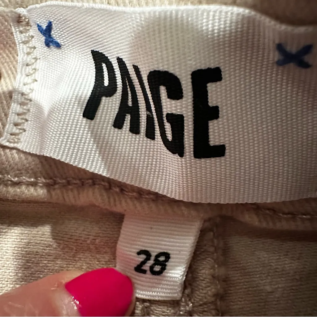 PAIGE Angela Midi Denim Skirt Women’s 6 (28) Soft Beige Preppy Classic Casual‎ - Image 12