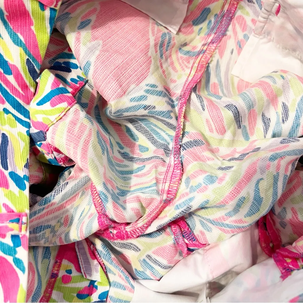 Lilly Pulitzer Callahan Shorts Pink Multicolor Palm Ria Reader Size 4 - Image 4