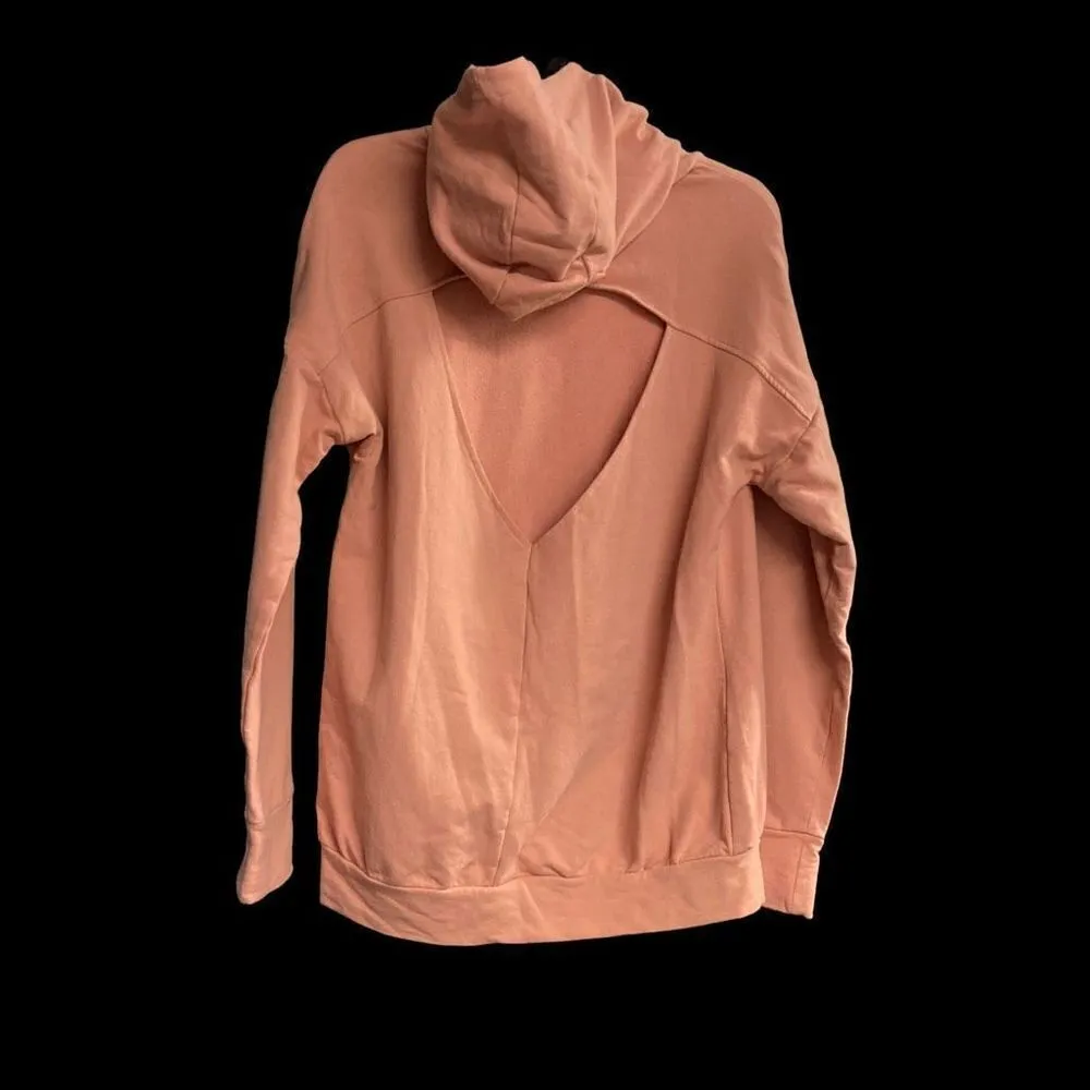 Avec Les Filles  Women’s Hooded Cut-Out Peach Sweatshirt Size Medium‎ - Image 10