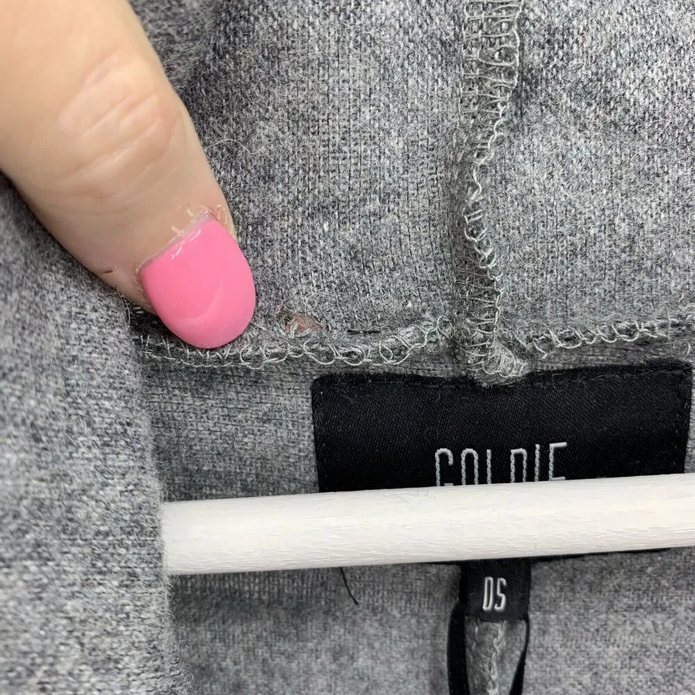 Goldie London Size OS Cardigan Falling Out Wool Blend Oversized Shawl Collar Gray - Image 4