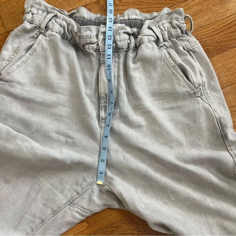 ZARA baggy slouchy relaxed fit paper bag carrot leg ankle rigid jeans grey Sz 10 - Image 10
