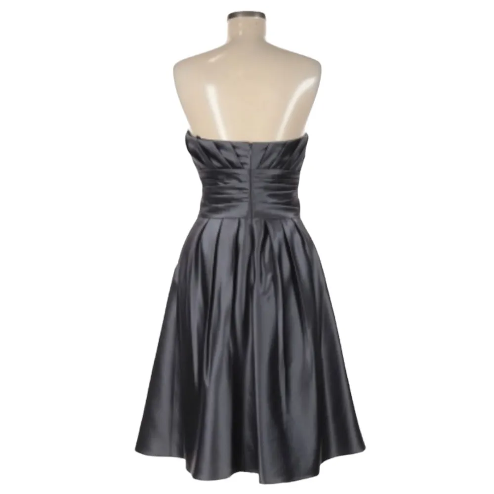 Bill Levkoff Strapless Black Satin Formal Dress - Image 7