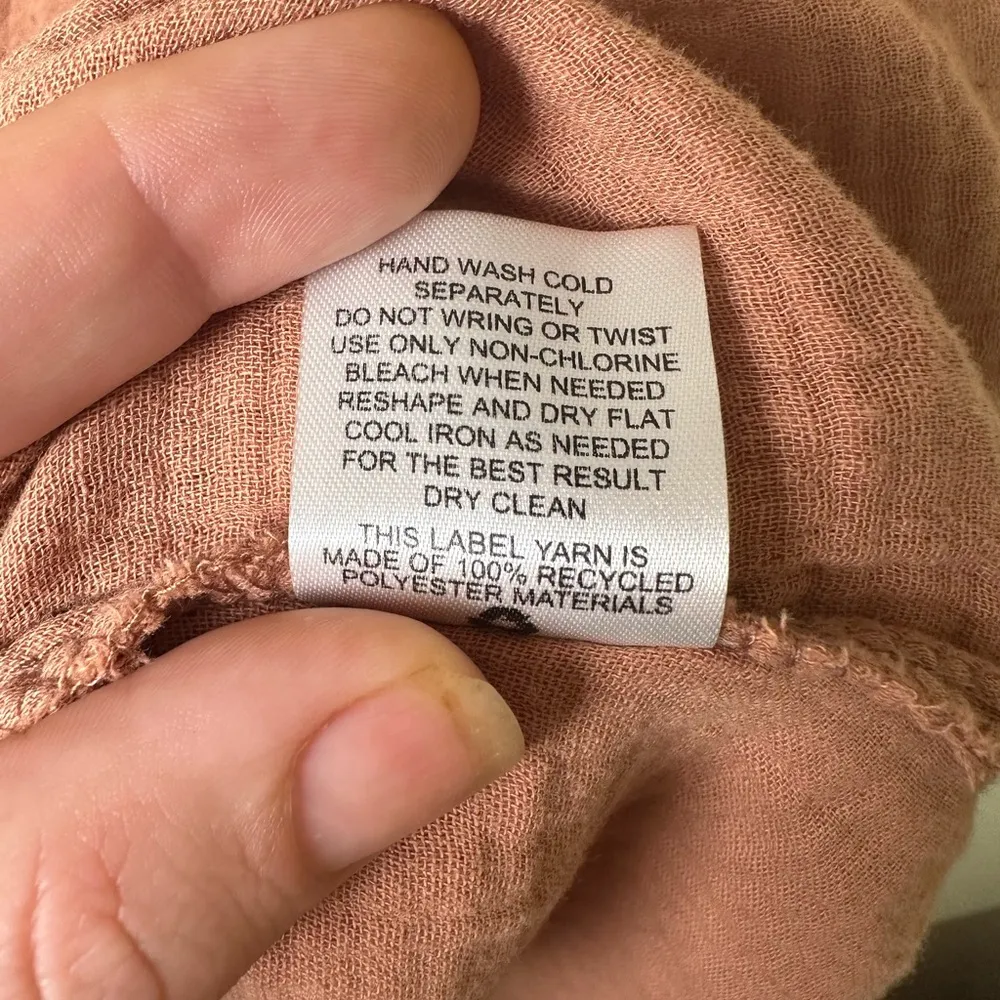 Olive And Oak Top Womens Small Roll Tab Sleeve Shirt Blouse Brown Button Down - Image 6