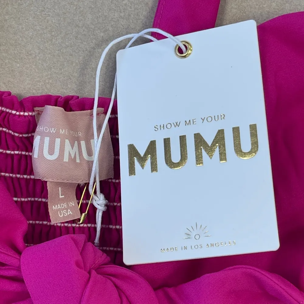 Show Me Your MuMu Bright Pink Kaden Crop Top - Size L - NWT - Image 5