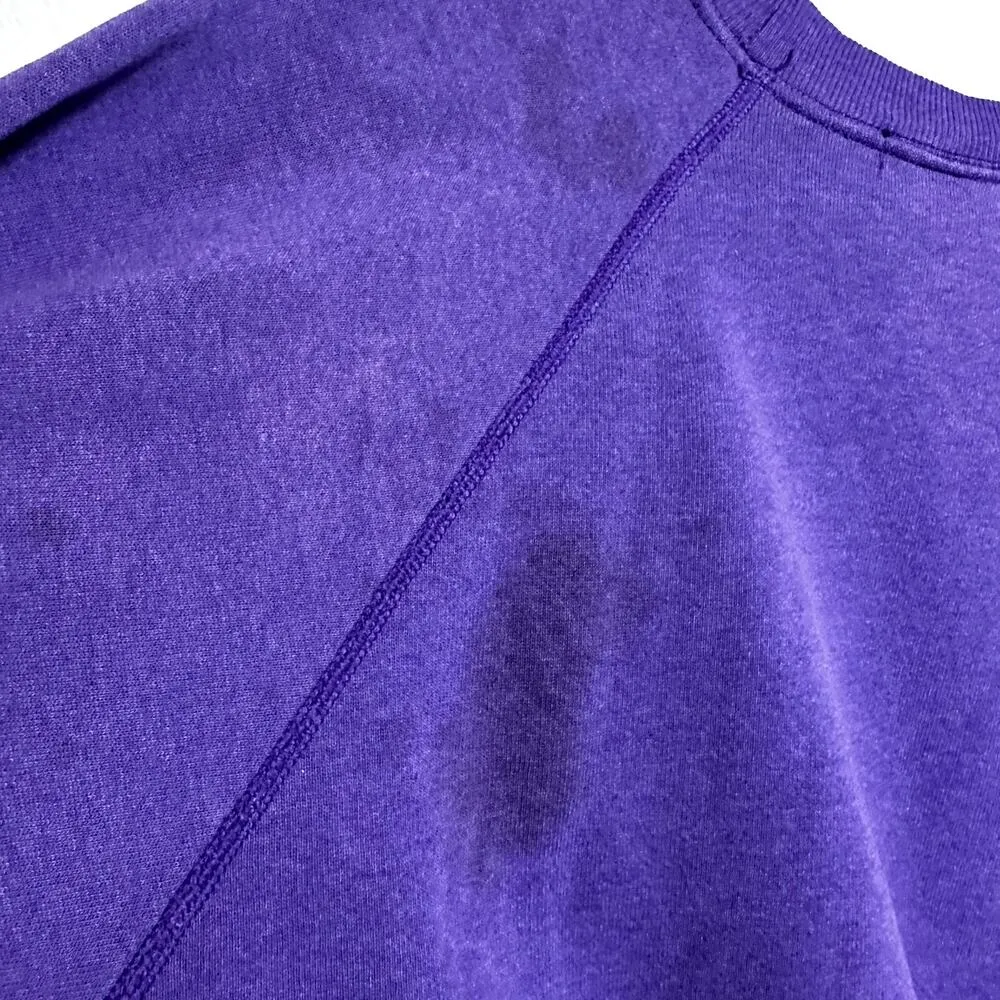 VTG Laurel Burch Pullover Sweatshirt Felines in the Forest Crewneck Purple XL - Image 4