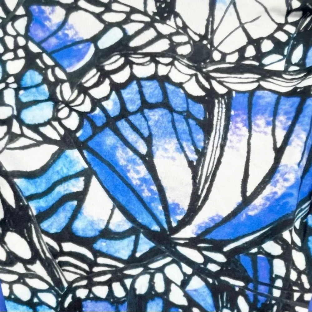 NWT Toluca Swim Cora Midi+ Bottom in Adonis Print Blue Butterfly Size Small NEW - Image 4