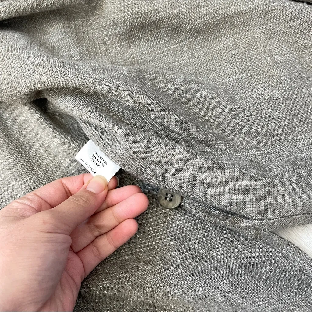 Eileen Fisher Jacket cotton linen open womens Tan (size 1x) lagenlook natural - Image 5