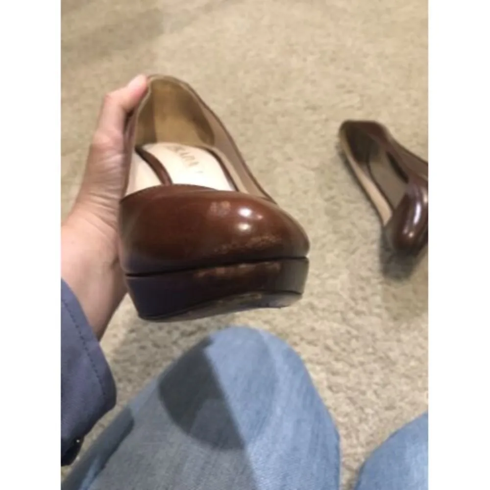Prada Womens Brown Leather High Heel Pumps Size 37 - Image 8