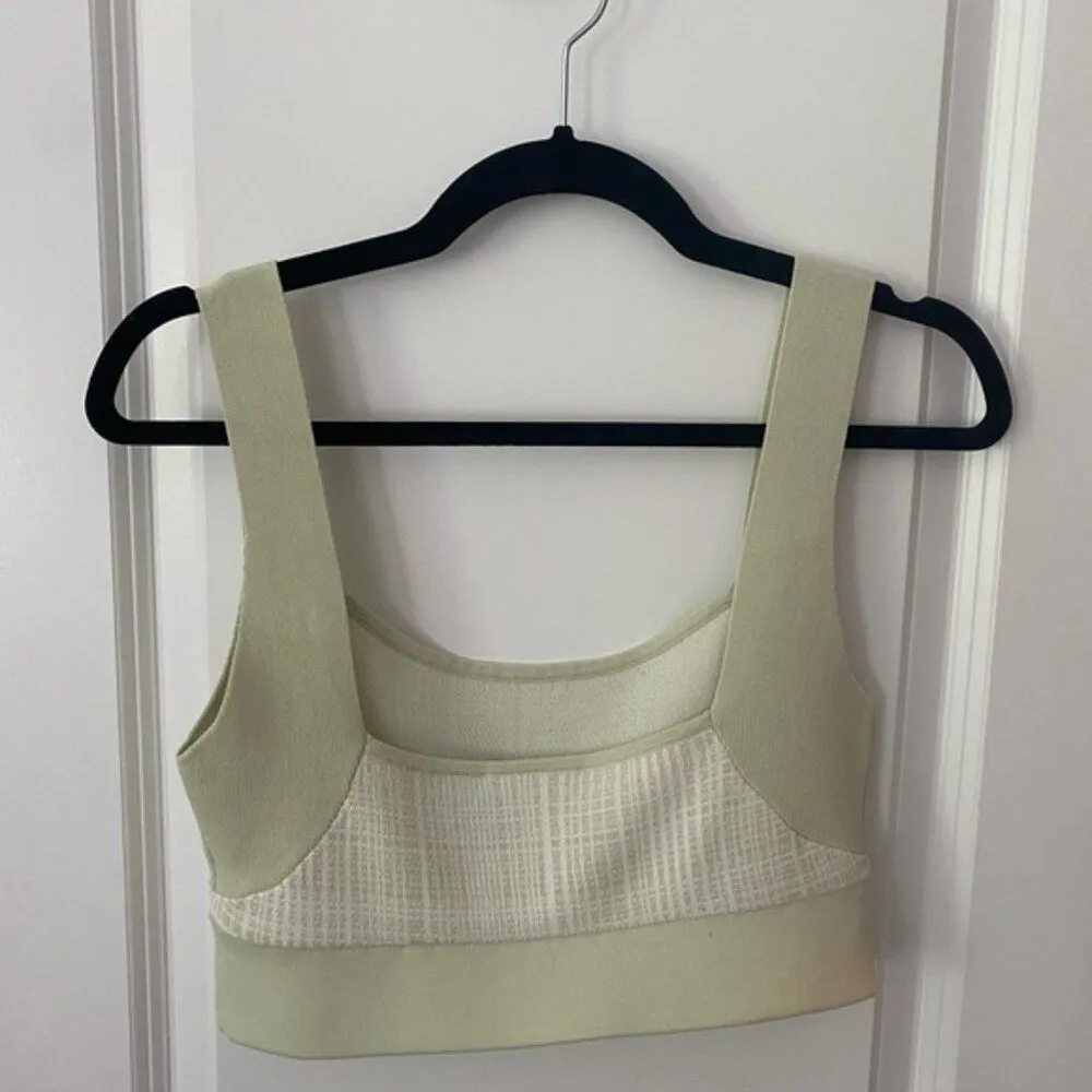 Cmeo Collective Relaunch Sleeveless Knit Crop Top in Citron Check S - Image 4
