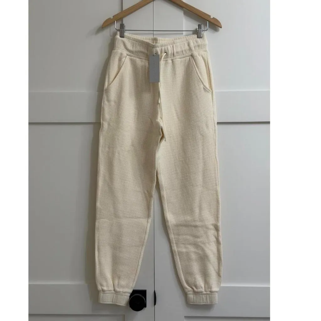 Negative Underwear Waffle Knit Jogger in Cream, Size Small - Image 5