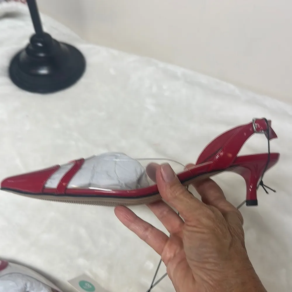 A New Day Red and White Heels with Pointed Toe - Image 10