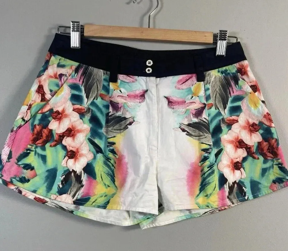 Revolve Line & Dot Tropical Shorts Women's Size Small Floral Beach Avery Pink - Image 1