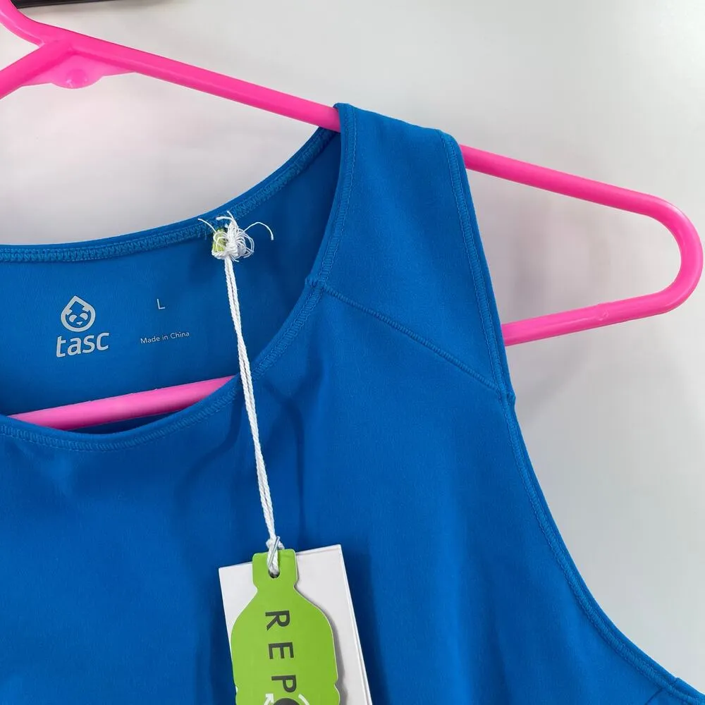 TASC Sculptive Crop Tank Size Large Adventure Blue NWT Pocket Cropped Athletic - Image 14