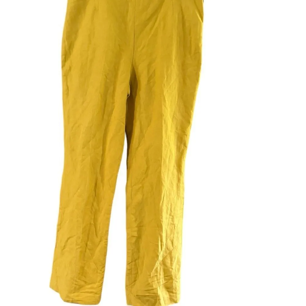 Kasper Yellow Cropped Ankle Pants - Image 2