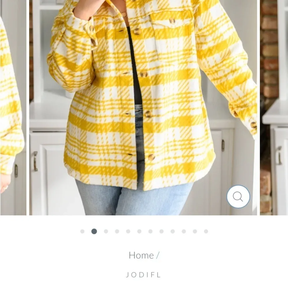 Jodifl Shacket size 1xYellow/gold and white plaid - Image 11