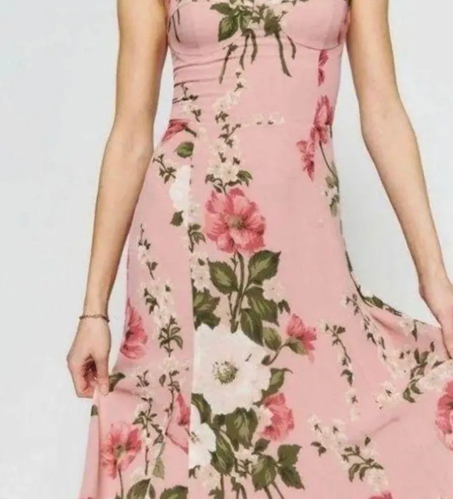 Reformation Nadira Floral Pink Maxi Dress - Image 5