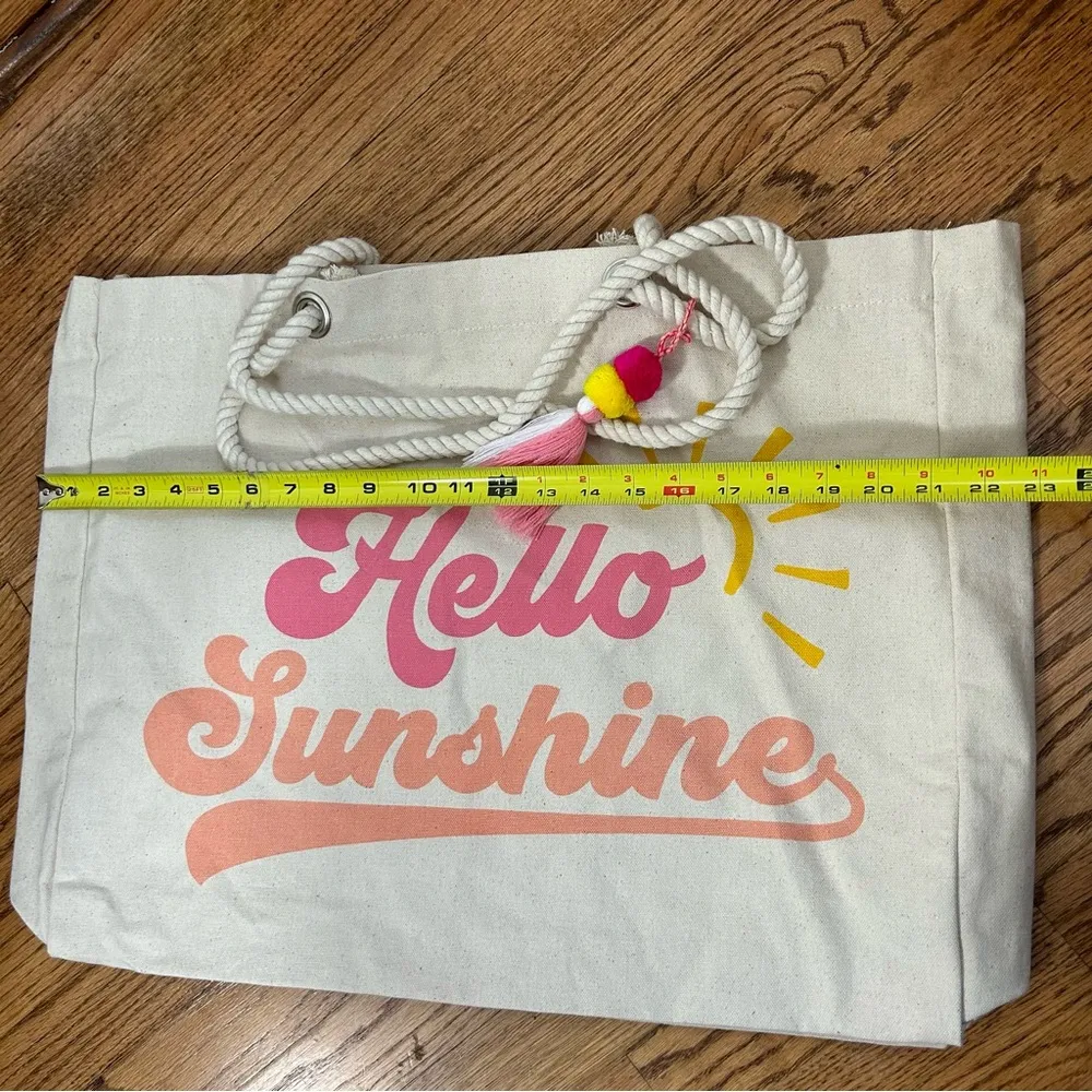 Eccolo | HELLO SUNSHINE Canvas Tote Bag Yellow - Image 11