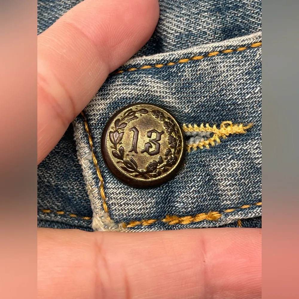 R13 Distressed Washed Paint Splatter jeans size 27 - Image 5