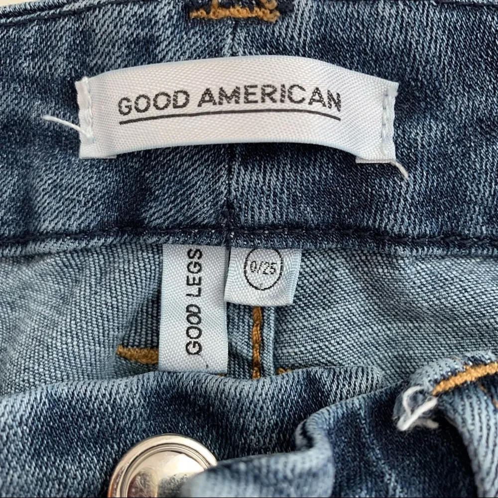 Good American Good Legs Skinny Side Slit Hem Jeans Size 0/25 - Image 2