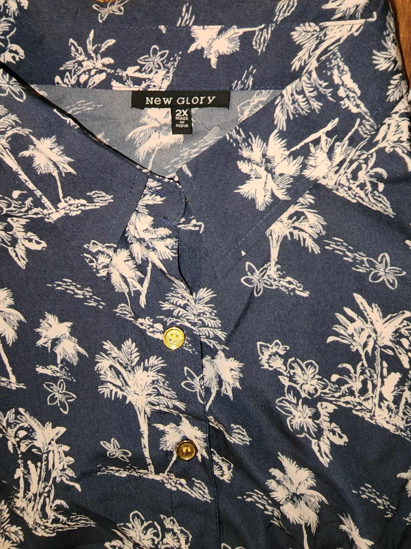 New Glory Blue/Floral Button Down Dress Size 2X - Image 2