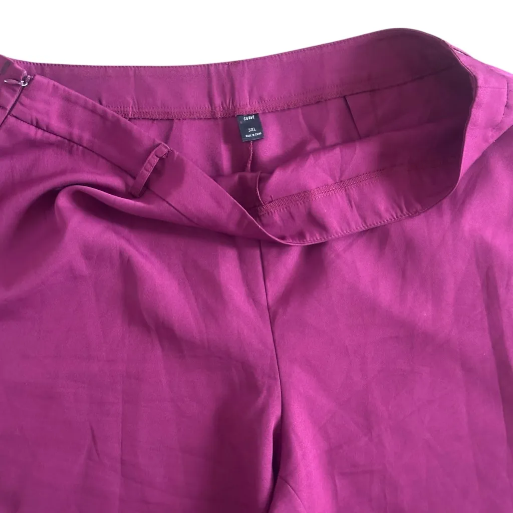 Shein Curve Purple Fushia Cropped Pants Size 3X - Image 4