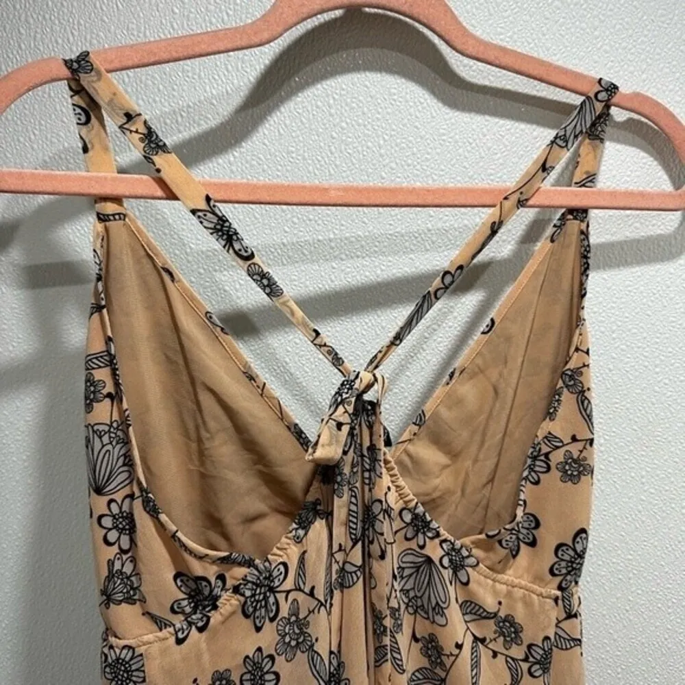 For Love & Lemons Pia Floral Low Back V neck Halter Midi Dress Size S - Image 5