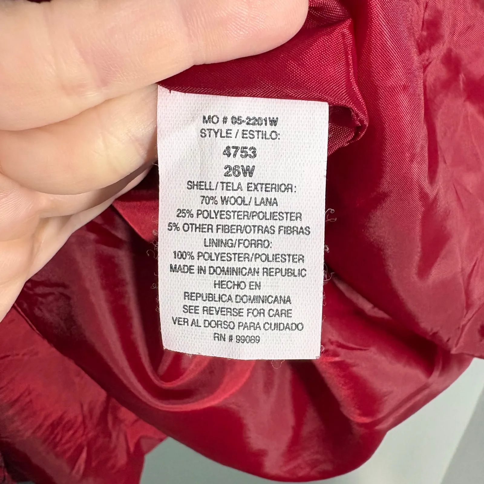 Savannah Vintage 1980's Red Plaid Wool Blend Blazer - Image 6