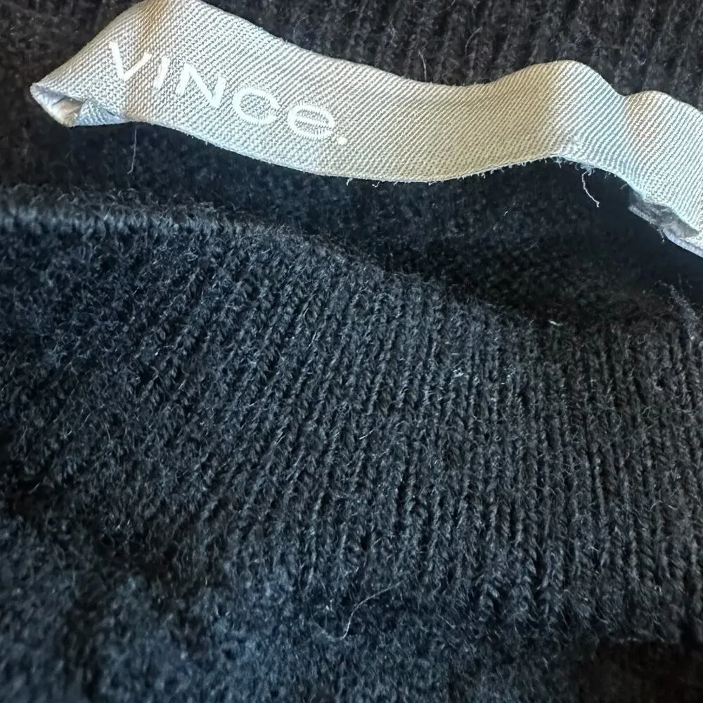 Vince 100% Merino Wool Pullover Sweater Black Stretch Comfy Size Small Women's - Image 11