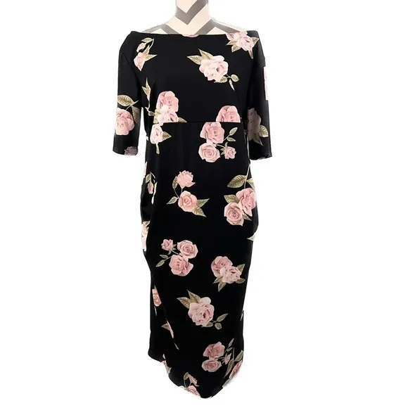 NWT - ASOS Maternity Bodycon Dress In Floral Print - Size 14 - Image 2