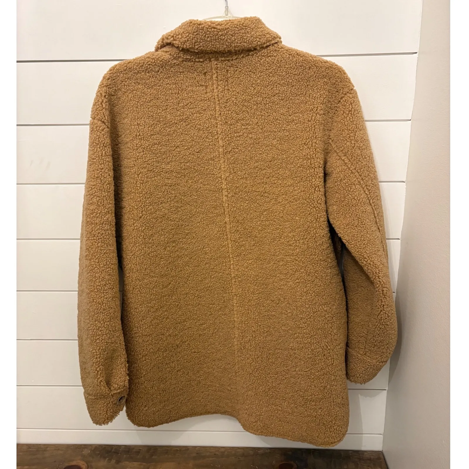 Joie Women's Teddy Sherpa Shirt Jacket Shacket Tan‎ Brown Small Casual Warm - Image 5