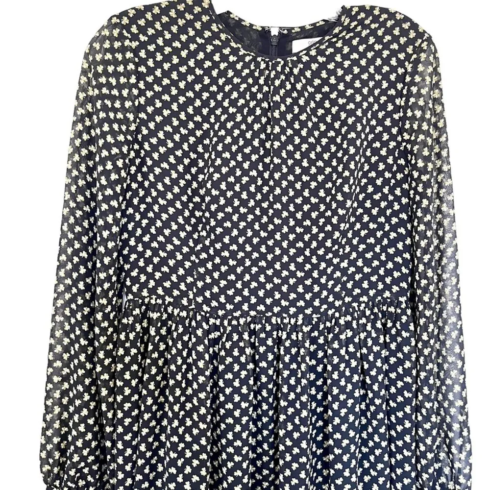 Orla Kiely RARE chiffon clover shamrock ditsy print midi dress size 6 - Image 2